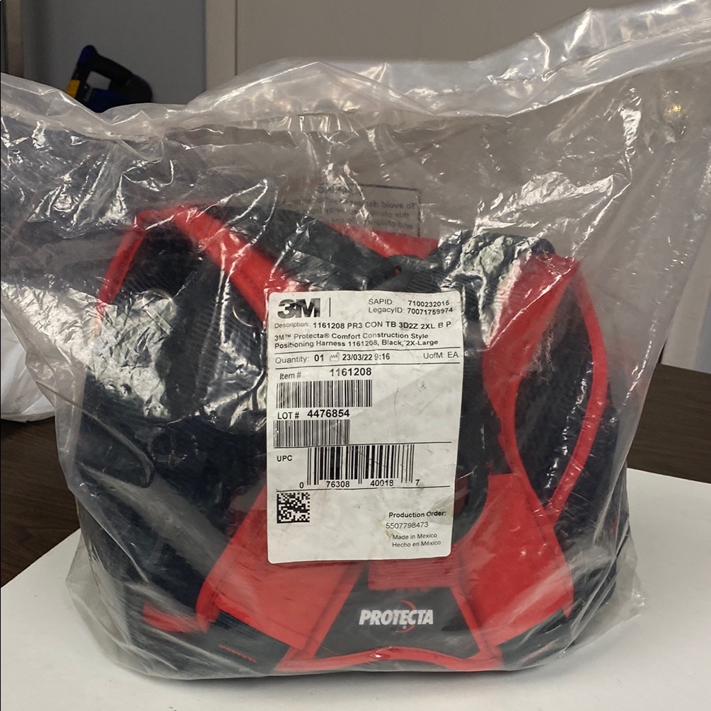 3m Protecta Red And Black Comfort, Construction Positioning, Harness, 2x Black